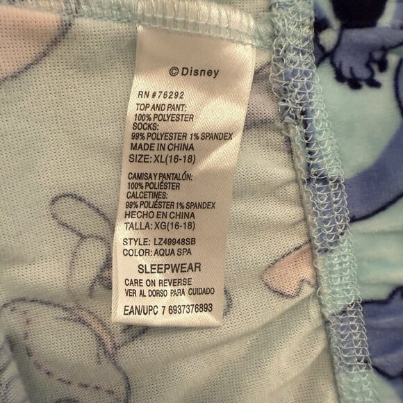2 Piece Disney Lilo & Stitch Women’s Pajama Set XL 16-18 - Picture 10 of 15